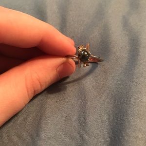 Ring with blue gray accent